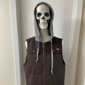 Wrangler Men’s Zip Up Vest with Hood, Sz M